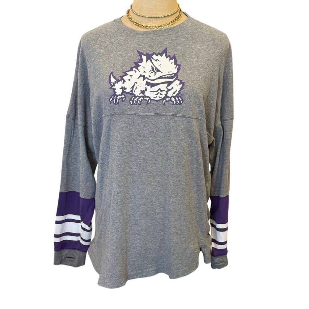 TEXAS CHRISTIAN UNIVERSITY TCU Horned Frogs Long Sleeve Pressbox Tee T-Shirt S